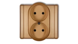 FLEXI Gniazdo podwójne b/u złoty metalik 8FGP-2p