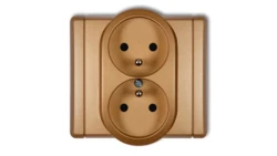 FLEXI Gniazdo podwójne z/u złoty metalik 8FGP-2zp