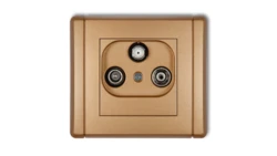 FLEXI Gniazdo antenowe RTV-SAT przelotowe 10dB złoty metalik 8FGSP