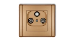 FLEXI Gniazdo antenowe RTV-SAT końcowe multimedialne (Internet) złoty metalik 8FGM