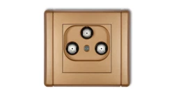 FLEXI Gniazdo multimedialne 3F DATA (UPC) złoty metalik 8FGMU