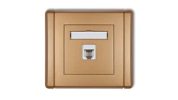 FLEXI Gniazdo telefoniczne pojedyncze 1xRJ11, 4-stykowe, beznarzędziowe złoty metalik 8FGT-1