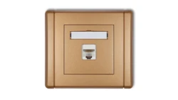 FLEXI Gniazdo komputerowe pojedyncze 1xRJ45, kat. 5e, 8-stykowe złoty metalik 8FGK-1