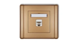 FLEXI Gniazdo komputerowe pojedyncze 1xRJ45, kat. 5e, ekranowane, 8-stykowe złoty metalik 8FGK-1e