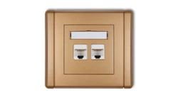 FLEXI Gniazdo komputerowe podwójne 2xRJ45, kat. 5e, 8-stykowe złoty metalik 8FGK-2