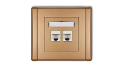 FLEXI Gniazdo komputerowe podwójne 2xRJ45, kat. 6, 8-stykowe złoty metalik 8FGK-4