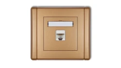 FLEXI Gniazdo komputerowe pojedyncze 1xRJ45, kat. 6, ekranowane, 8-stykowe złoty metalik 8FGK-5