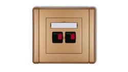 FLEXI Gniazdo głośnikowe podwójne złoty metalik 8FGG-2