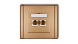 FLEXI Gniazdo głośnikowe pojedyncze (typu banan - czerwony i czarny, pozłacane, 4 mm2, skręcane) złoty metalik 8FGG-4