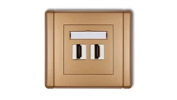 FLEXI Gniazdo podwójne HDMI złoty metalik 8FHDMI-2