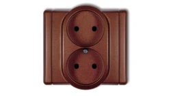 FLEXI Gniazdo podwójne b/u brązowy metalik 9FGP-2p