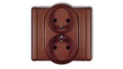 FLEXI Gniazdo podwójne z/u brązowy metalik 9FGP-2zp