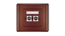 FLEXI Gniazdo antenowe podwójne typu F (SAT) pozłacane brązowy metalik 9FGF-2.1