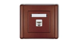 FLEXI Gniazdo komputerowe pojedyncze 1xRJ45, kat. 6, ekranowane, 8-stykowe brązowy metalik 9FGK-5