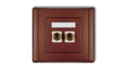 FLEXI Gniazdo głośnikowe pojedyncze (typu banan - czerwony i czarny, pozłacane, 4 mm2, do lutowania) brązowy metalik 9FGG-3