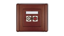 FLEXI Gniazdo podwójne RCA (typu cinch - biały i czerwony, pozłacane) brązowy metalik 9FGRCA-2