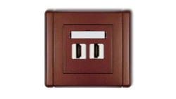 FLEXI Gniazdo podwójne HDMI brązowy metalik 9FHDMI-2