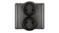 FLEXI Gniazdo podwójne b/u grafitowy 11FGP-2p