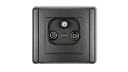 FLEXI Gniazdo antenowe RTV-SAT przelotowe 10dB grafitowy 11FGSP