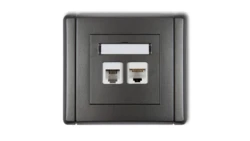 FLEXI Gniazdo telefoniczne pojedyncze 1xRJ11 + komputerowe pojedyncze 1xRJ45, kat. 5e, 8-stykowe, beznarzędziowe grafitowy 11FGT