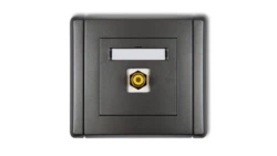 FLEXI Gniazdo pojedyncze RCA (typu cinch - żółty, pozłacane) grafitowy 11FGRCA-1