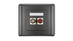 FLEXI Gniazdo podwójne RCA (typu cinch - biały i czerwony, pozłacane) grafitowy 11FGRCA-2