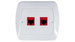 Simon Akord Gniazdo komputerowe podwójne 2xRJ45 kat.5e białe AF52/11