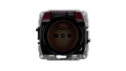 TREND Gniazdo bryzgoszczelne z/u (klapka dymna) brązowy 4GPB-1zdp