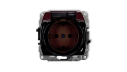 TREND Gniazdo bryzgoszczelne z/u SCHUKO (klapka dymna) brązowy 4GPB-1sdp