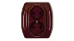 TREND Gniazdo podwójne b/u brązowy 4GP-2p