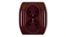 TREND Gniazdo podwójne z/u brązowy 4GP-2zp