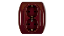 TREND Gniazdo podwójne z/u SCHUKO brązowy 4GP-2sp