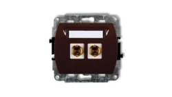 TREND Gniazdo głośnikowe pojedyncze (typu banan - czerwony i czarny, pozłacany, 4 mm2, do lutowania) brązowy 4GG-3