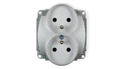 TREND Gniazdo podwójne z/u srebrny 5GPR-2zp