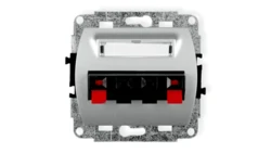 TREND Gniazdo głośnikowe podwójne srebrny 5GG-2