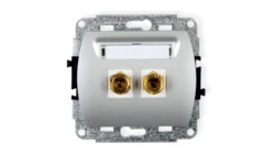 TREND Gniazdo głośnikowe pojedyncze (typu banan - czerwony i czarny, pozłacany, 4 mm2, do lutowania) srebrny 5GG-3