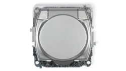TREND Gniazdo bryzgoszczelne z/u (klapka srebrna) srebrny 5GPB-1zp