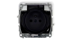 TREND Gniazdo bryzgoszczelne z/u (klapka dymna) srebrny 5GPB-1zdp