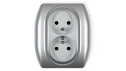 TREND Gniazdo podwójne z/u srebrny 5GP-2zp