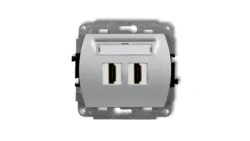 TREND Gniazdo podwójne HDMI srebrny metalik 7HDMI-2