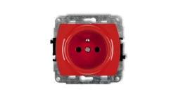 TREND Gniazdo pojedyncze z/u DATA bez klucza z przesłonami czerwony GBK