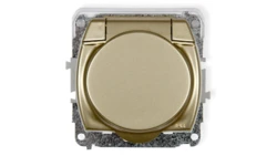 TREND Gniazdo bryzgoszczelne z/u (klapka złota) złoty 6GPB-1zp