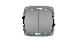 TREND Łącznik jednobiegunowy ze schodowym srebrny metalik 7WP-10