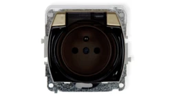 TREND Gniazdo bryzgoszczelne z/u (klapka dymna) złoty 6GPB-1zdp