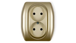 TREND Gniazdo podwójne b/u złoty 6GP-2p