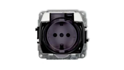 TREND Gniazdo bryzgoszczelne z/u SCHUKO (klapka dymna) biały GPB-1sdp