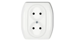 TREND Gniazdo podwójne b/u biały GP-2p