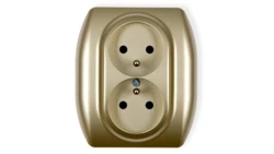 TREND Gniazdo podwójne z/u złoty 6GP-2zp