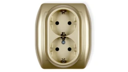 TREND Gniazdo podwójne z/u SCHUKO złoty 6GP-2sp