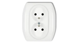 TREND Gniazdo podwójne z/u biały GP-2zp